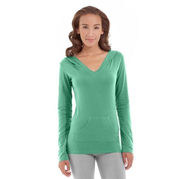 Eos V-Neck Hoodie-M-Green